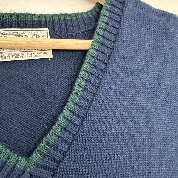 Vtg Pendleton Wool Sweater Vest Womens S Blue Scottish Dogs Preppy Dark Academia - Picture 4 of 15